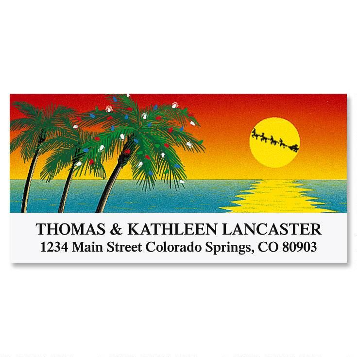 Tropical Holiday Deluxe Return Address Labels