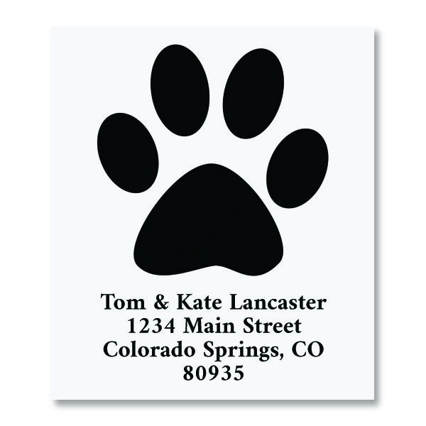 Paw Print Select Return Address Labels Colorful Images