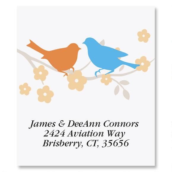 Love Birds Select Return Address Labels Colorful Images