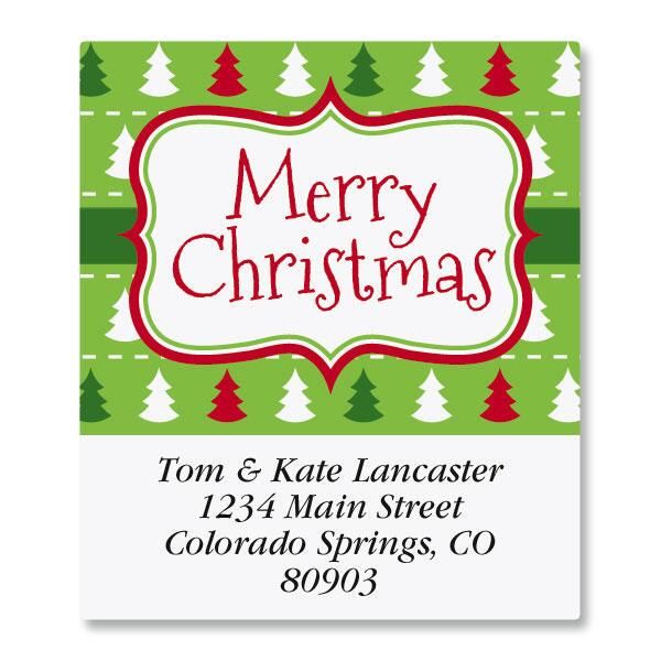 holiday frame select return address labels colorful images