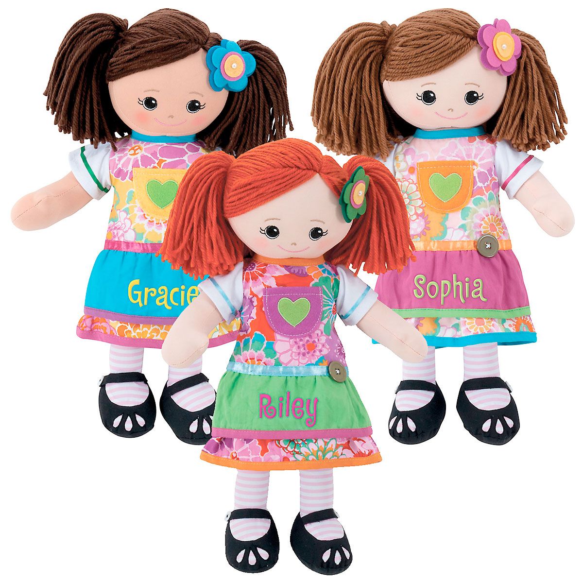 monogrammed rag dolls