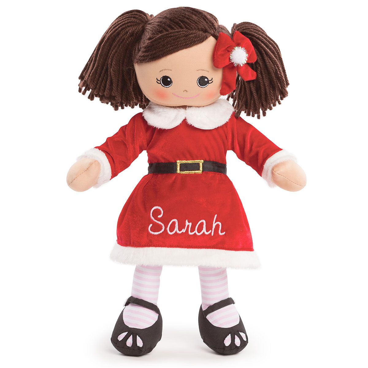 Custom Hispanic Rag Doll in Santa Dress