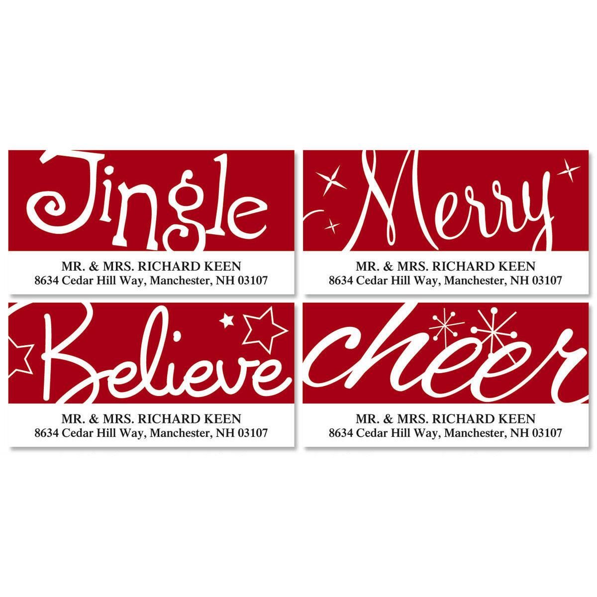 red white deluxe return address labels colorful images