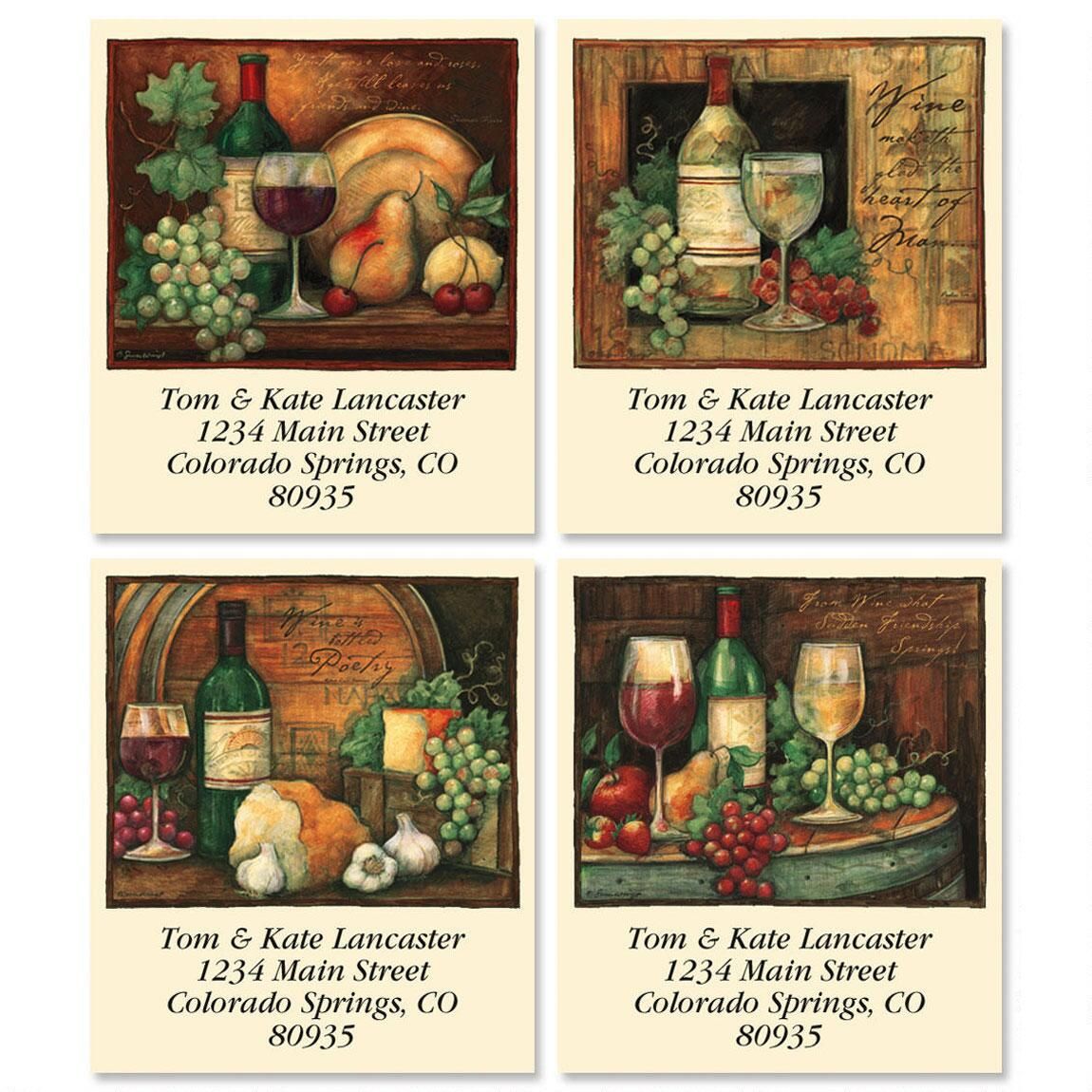 Wine Poetry Select Return Address Labels (4 Designs)