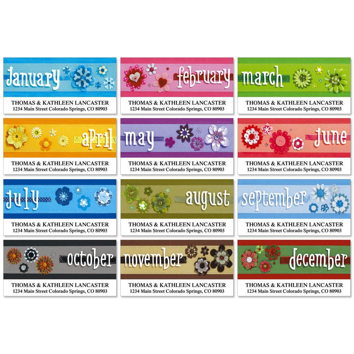 4 Seasons Deluxe Return Address Labels Colorful Images
