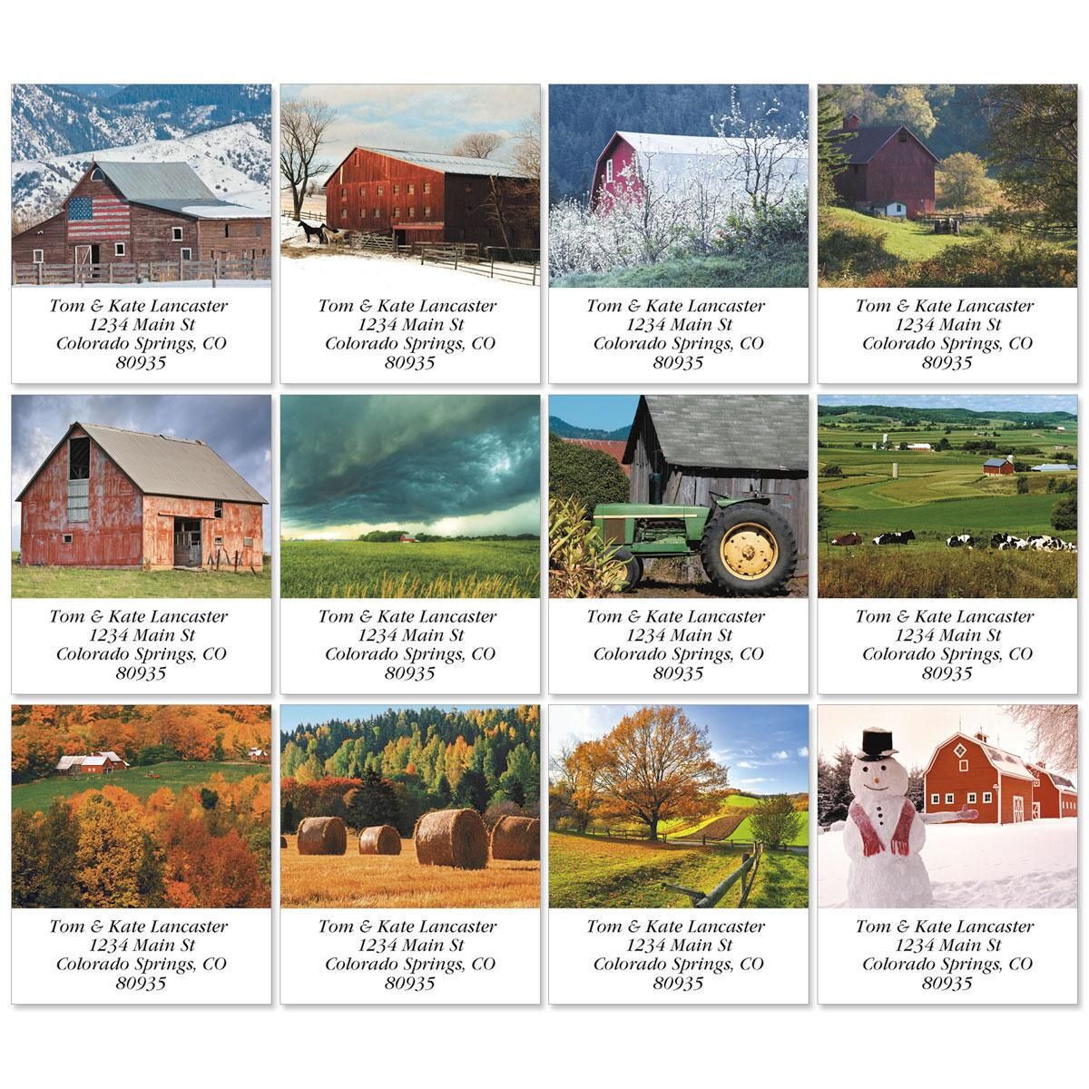 Farm Landscapes Select Return Address Labels Colorful Images