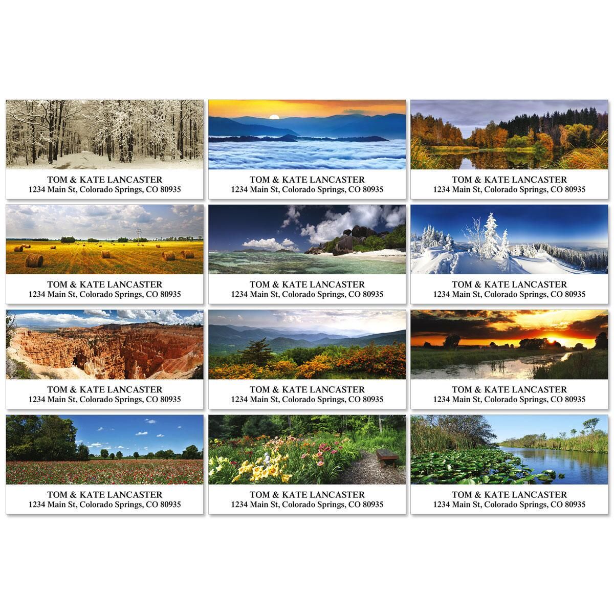 Colorful images christmas return address labels