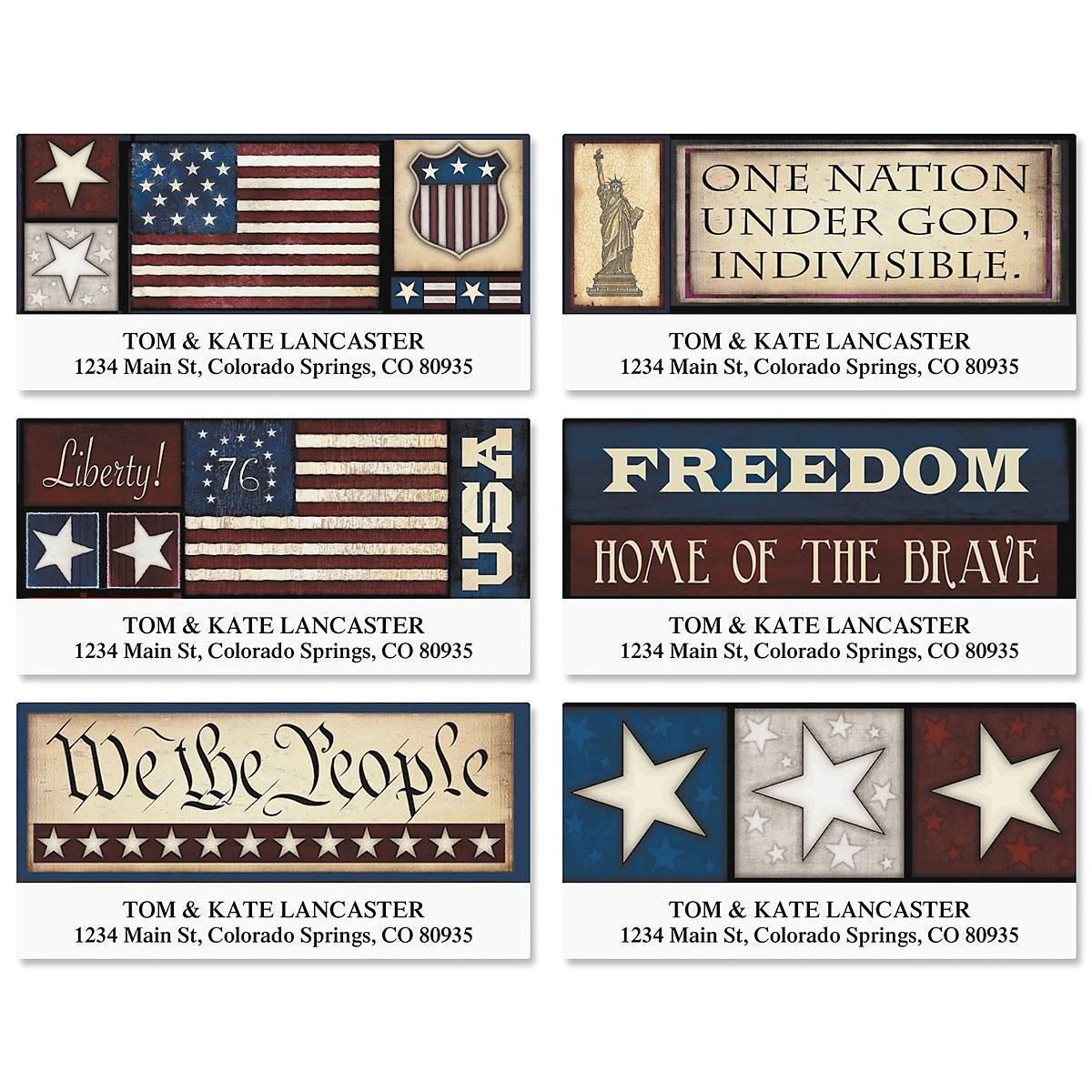 Liberty! Deluxe Return Address Labels Colorful Images