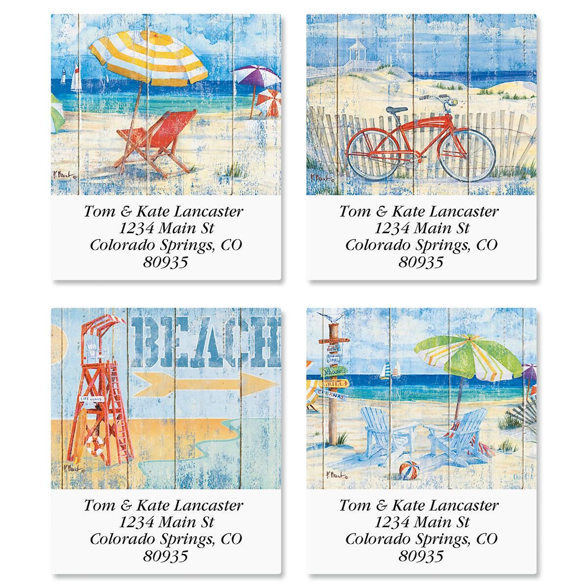 Beach Signs Select Return Address Labels Colorful Images