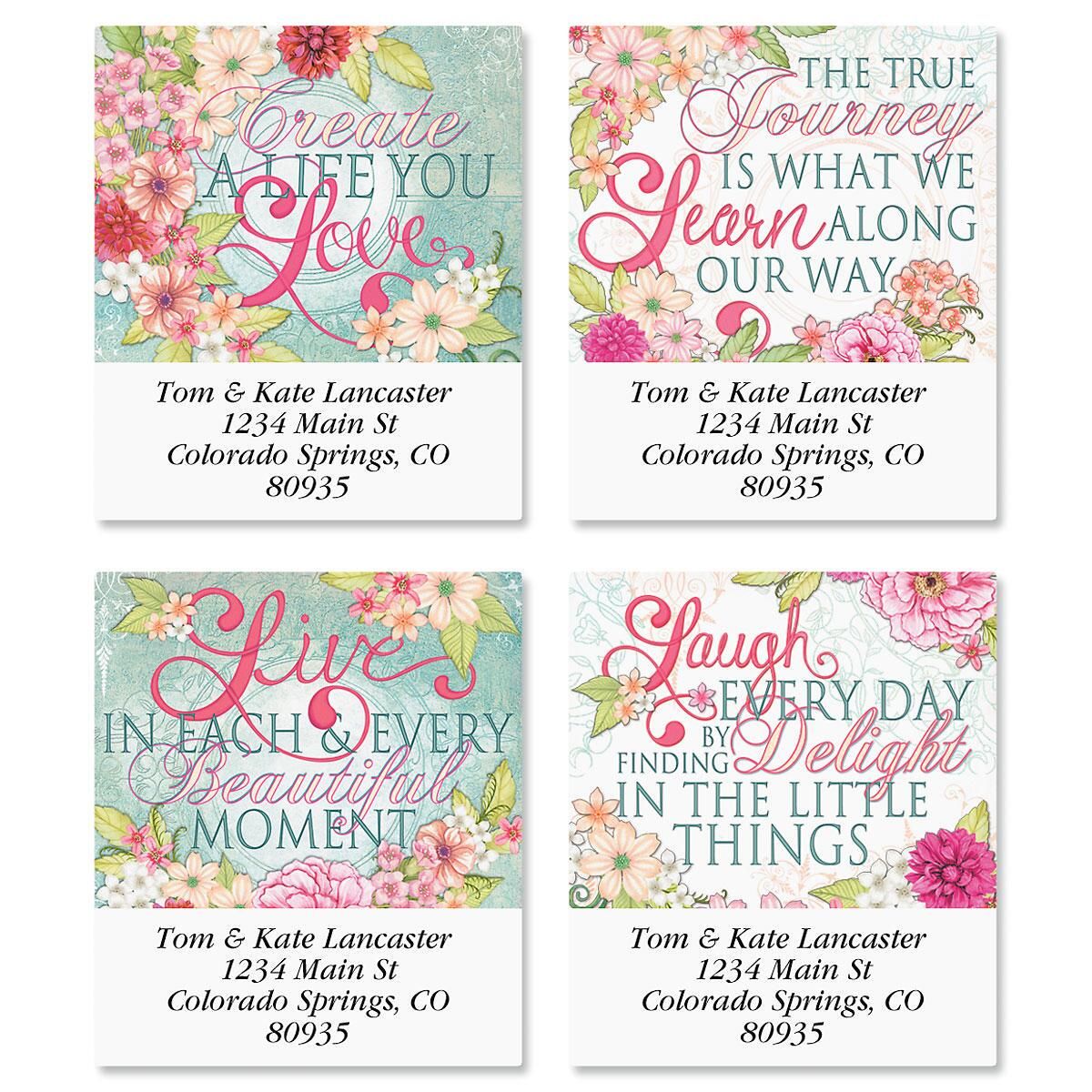 Vintage Floral Select Return Address Labels (4 Designs)