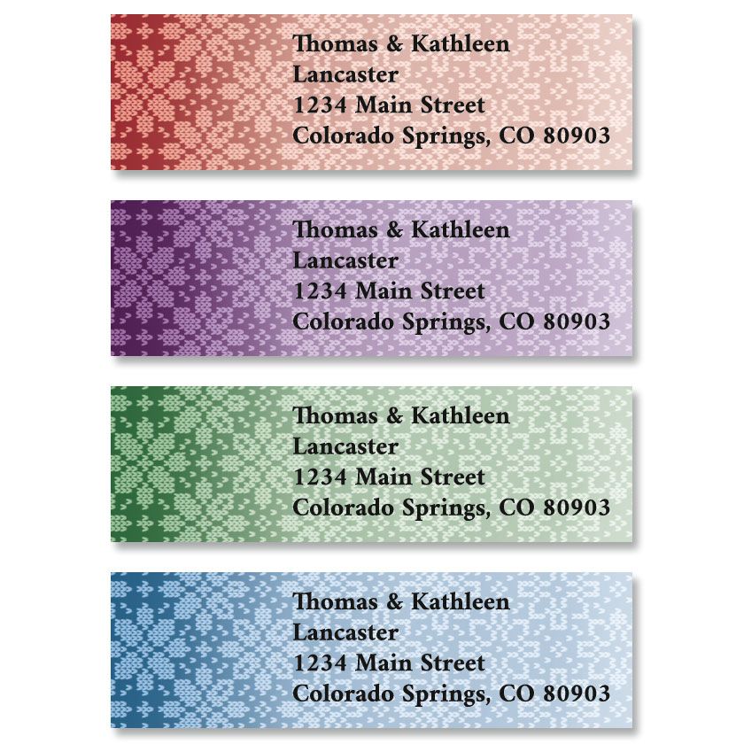 Christmas Knit Classic Return Address Labels (4 Designs) Colorful Images