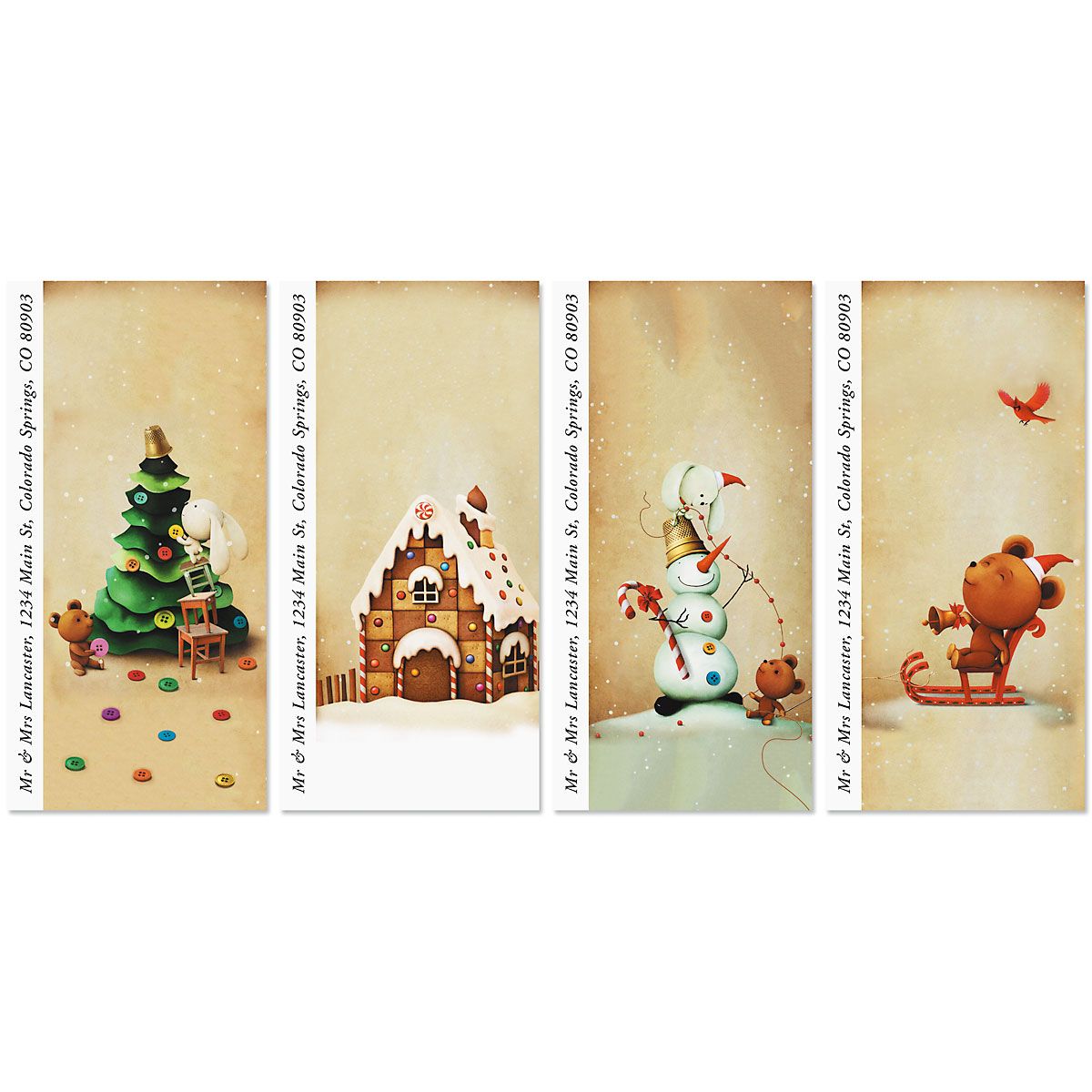 playful christmas oversized return address labels 4 christmas return address labels