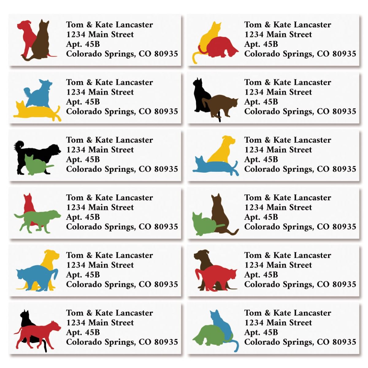 Pets Classic Return Address Labels Colorful Images