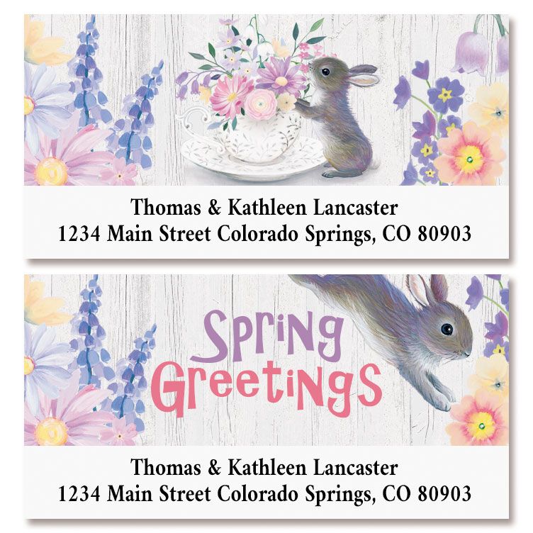 Bunny Greetings Deluxe Return Address Labels (2 Designs)