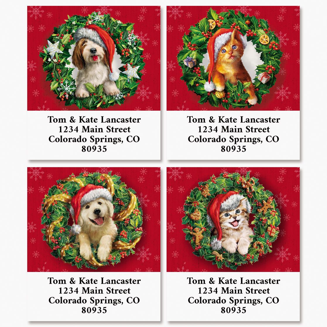 Pet Wreaths Select Return Address Labels (4 Designs)