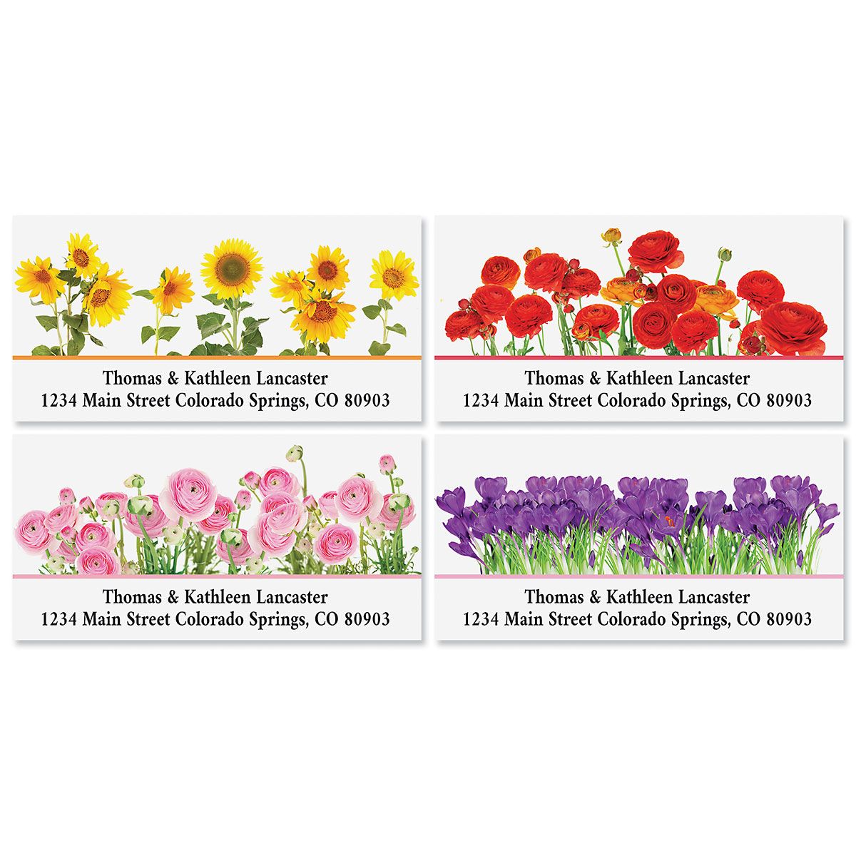Seasonal Bouquet Deluxe Return Address Labels (8 Designs)