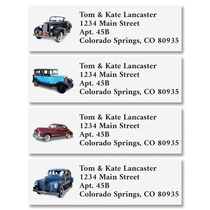 Classic Cars Classic Return Address Labels | Colorful Images