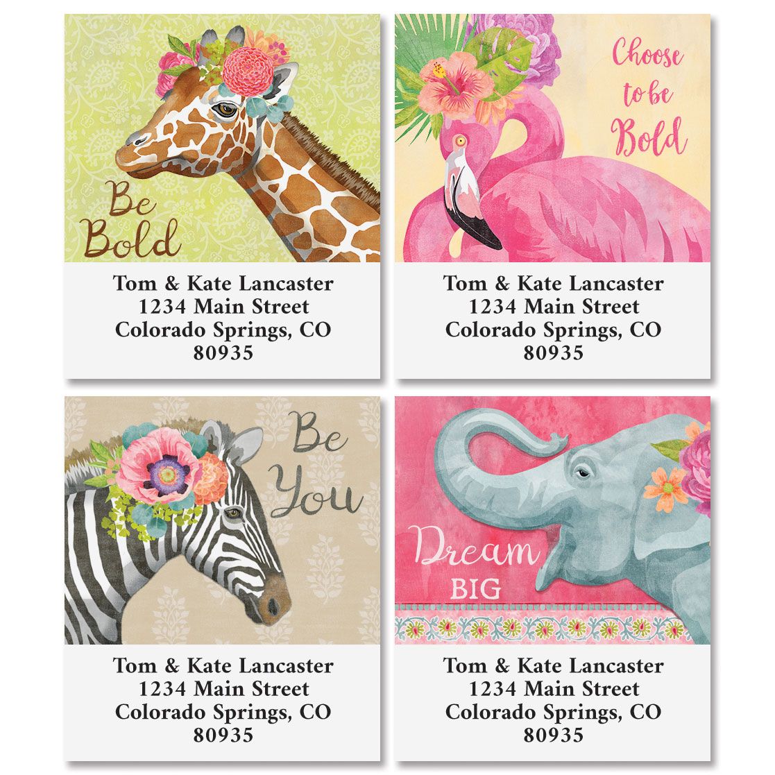 Pink Jungle Select Return Address Labels (4 Designs)