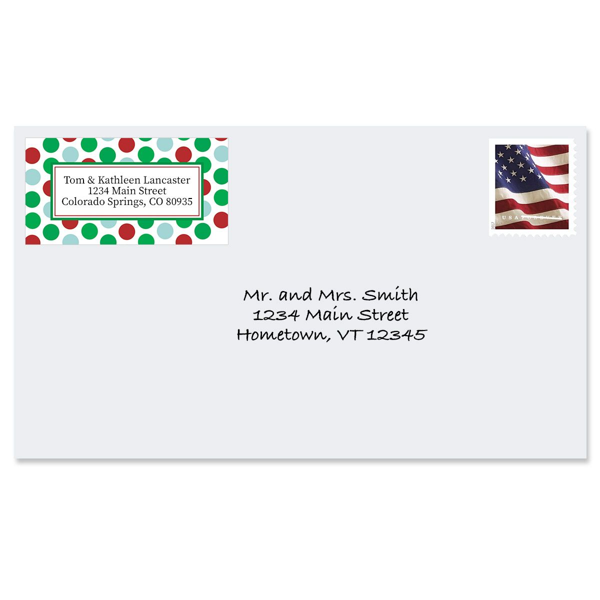 Giftwrap Greetings Christmas Border Return Address Labels | Colorful Images