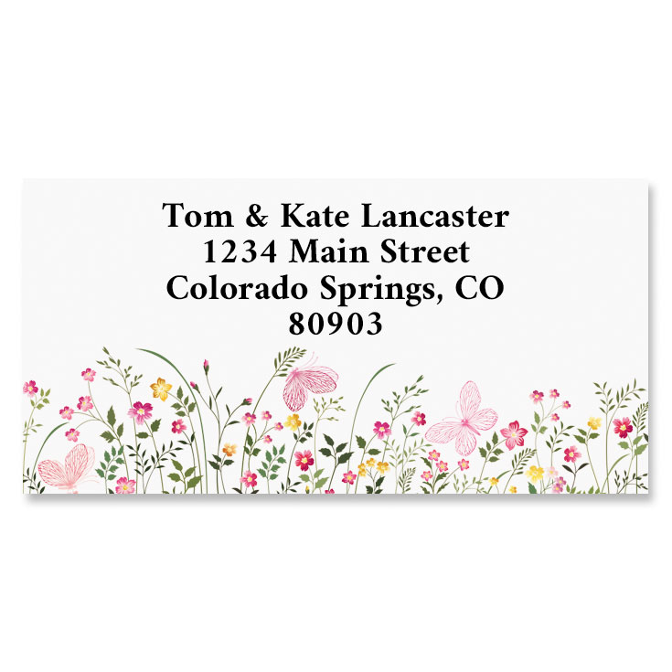 Flower Bed Border Return Address Labels | Colorful Images