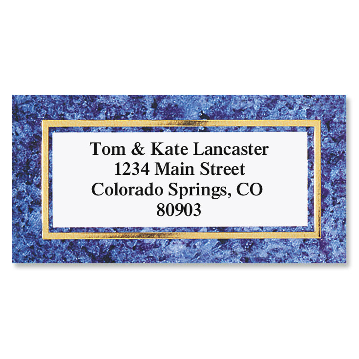 Granite Gold Foil Border Return Address Labels | Colorful Images