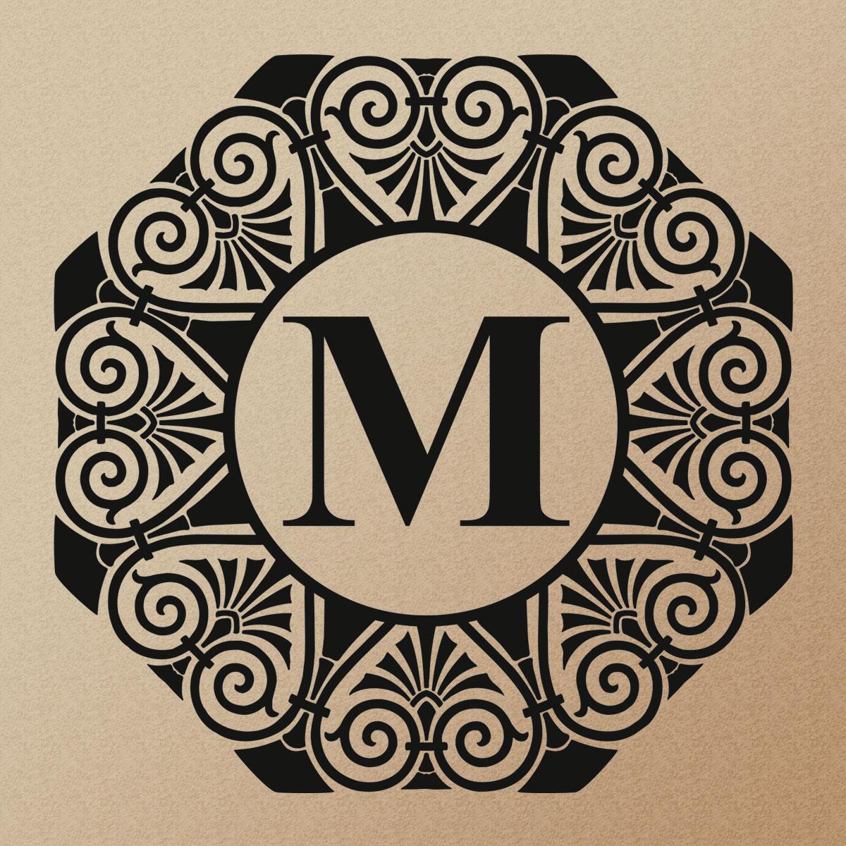 Baroque Initial Vinyl Wall Decor