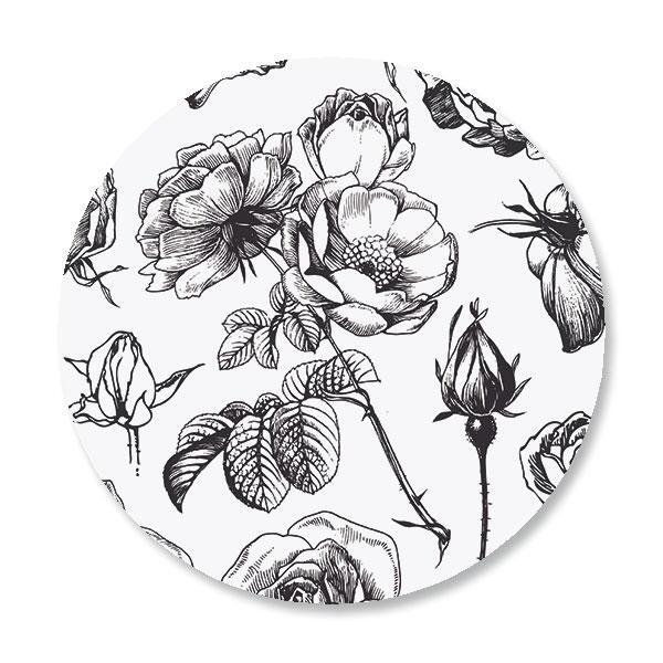 Black and White Rose Envelope Seals