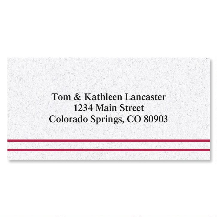 Burgundy Stripe Border Return Address Labels | Colorful Images