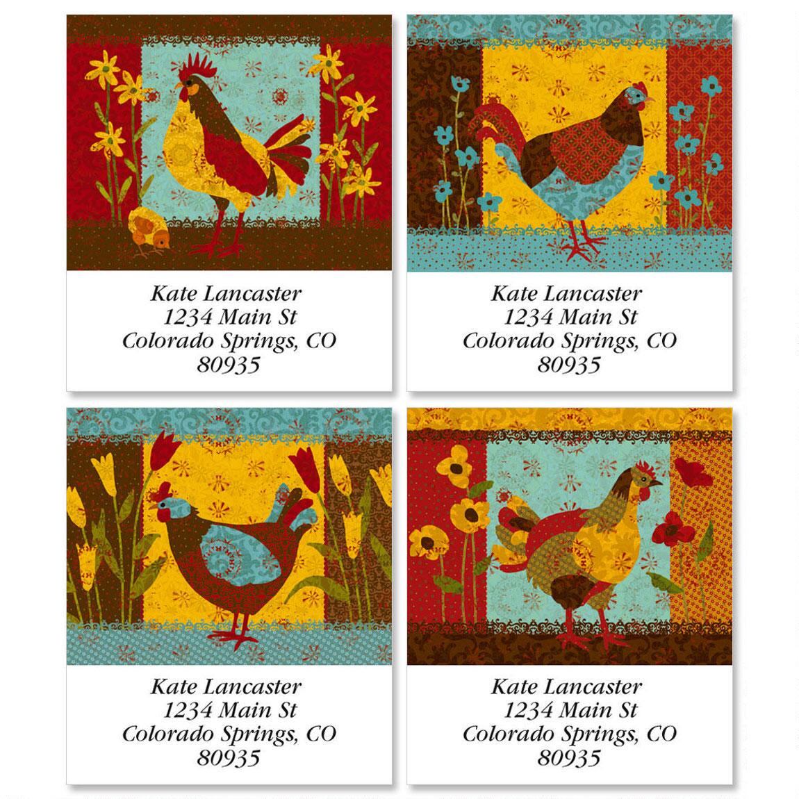 Chick Address Labels Calico Chicken Select Return Address Labels | Colorful Images