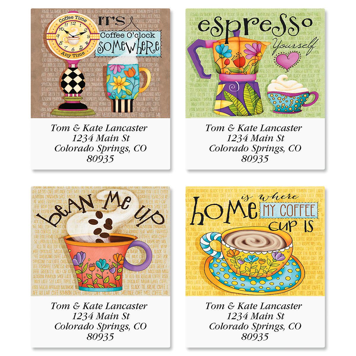 Coffee Select Return Address Labels | Colorful Images