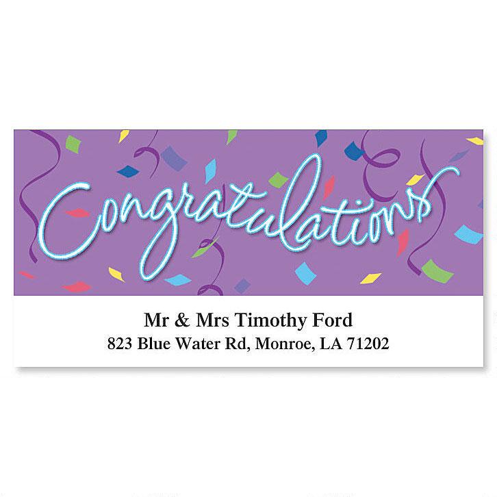 Congratulations Deluxe Return Address Labels | Colorful Images