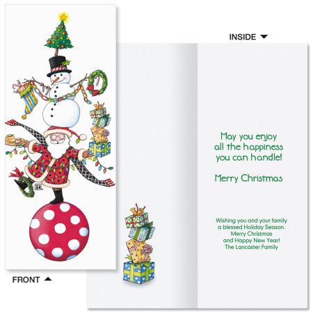 Christmas Circus Slimline Holiday Cards | Colorful Images