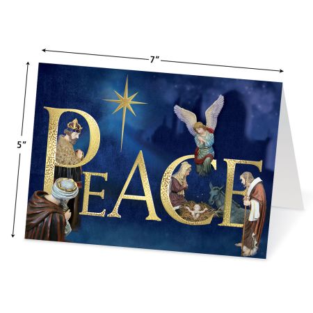 Peace Nativity Christmas Address Labels - Set Of 144 Personalized Self-Adhesive Labels