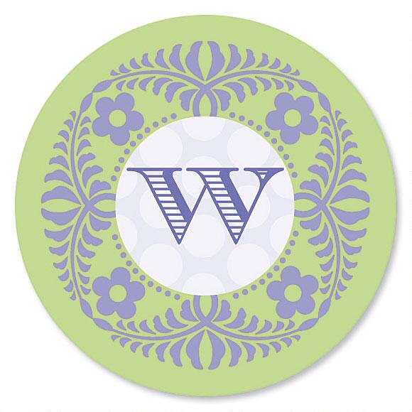 Damask Initial Envelope Seals
