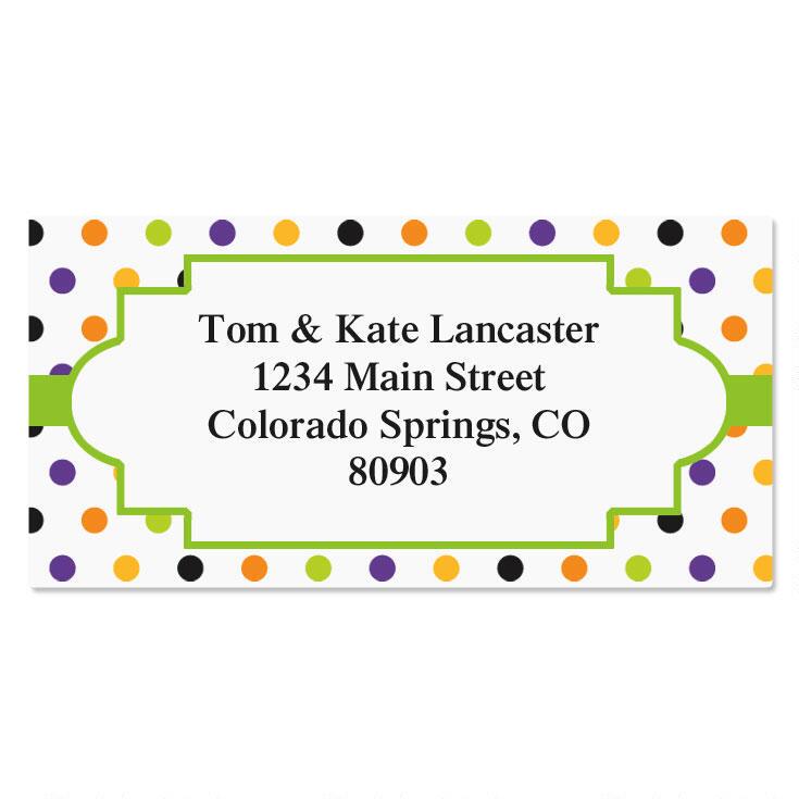 Enchanted Border Polka dots Return Address Labels | Colorful Images