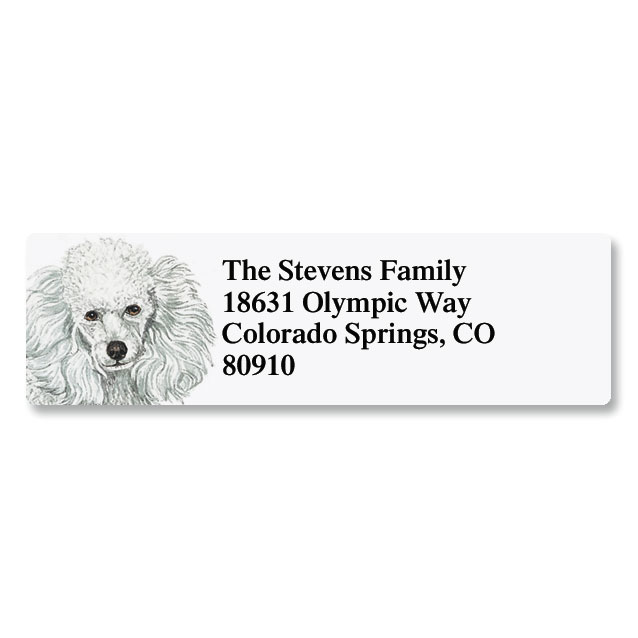 Don Eberhart Pet Portrait Classic Address Label-Small Poodle-F216V Small Poodle
