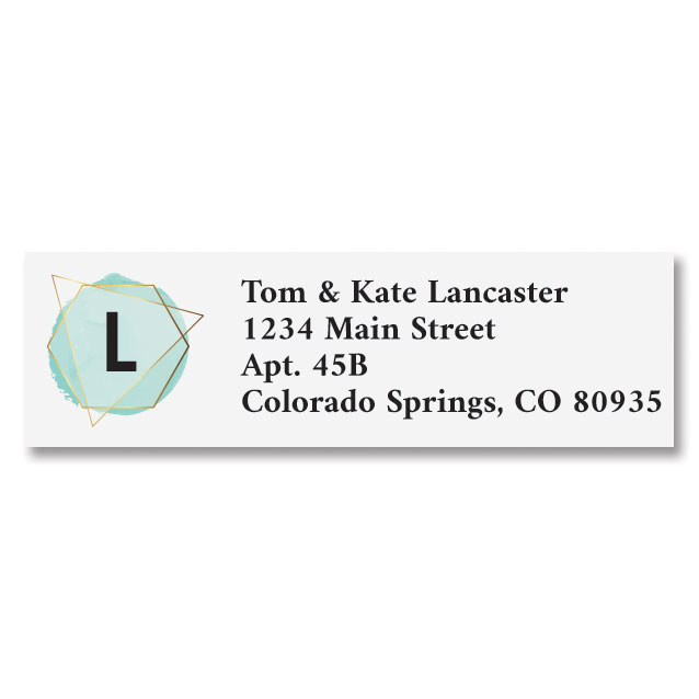 Modern Initial Classic Return Address Labels | Colorful Images