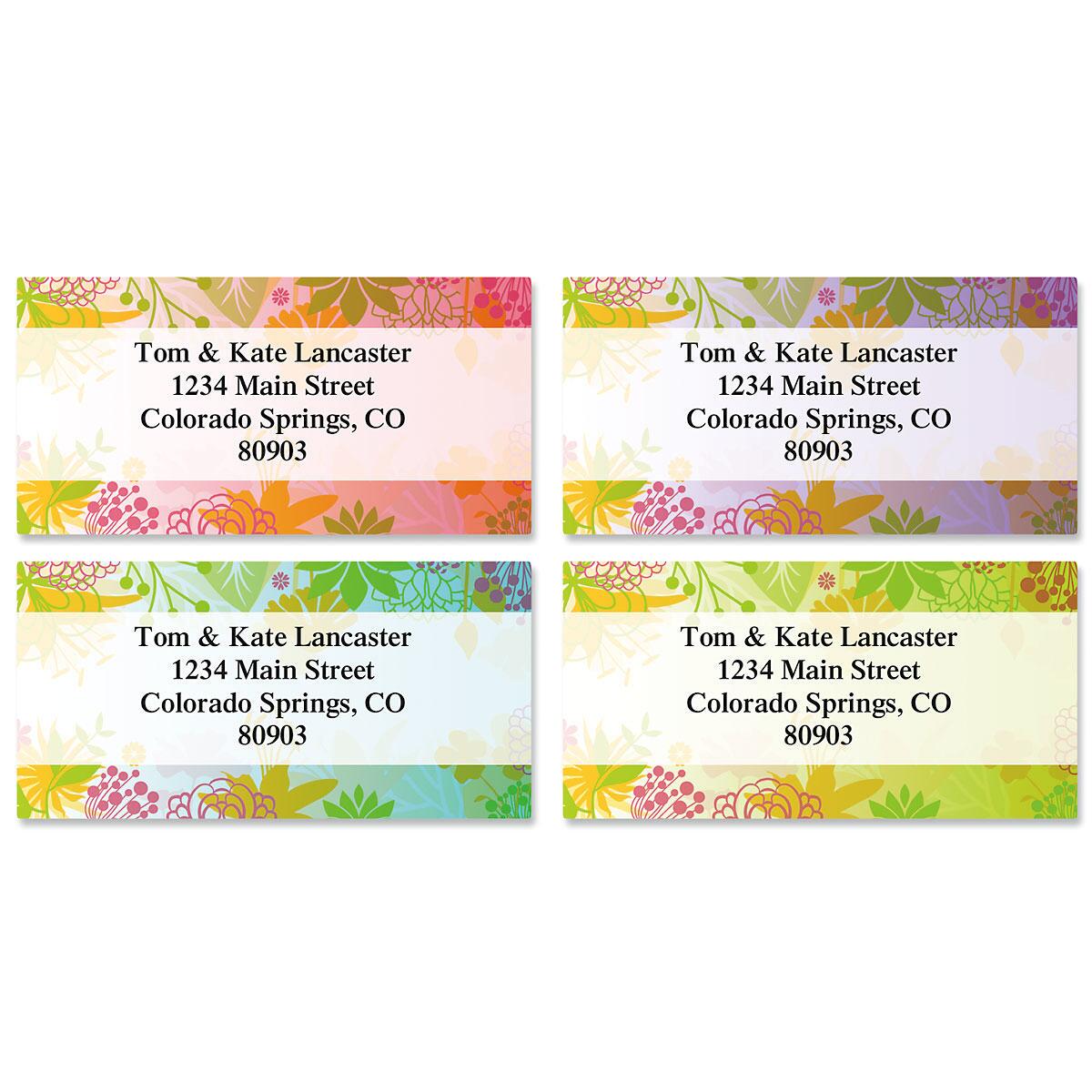 Floret Border Return Address Labels | Colorful Images