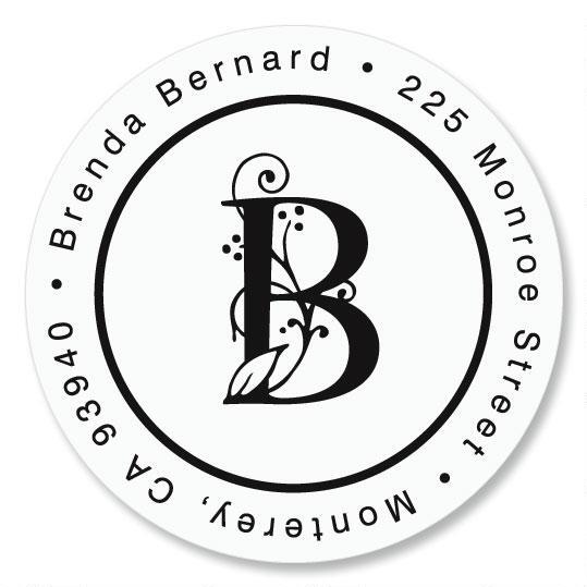 Formal Initial Round Return Address Labels | Colorful Images