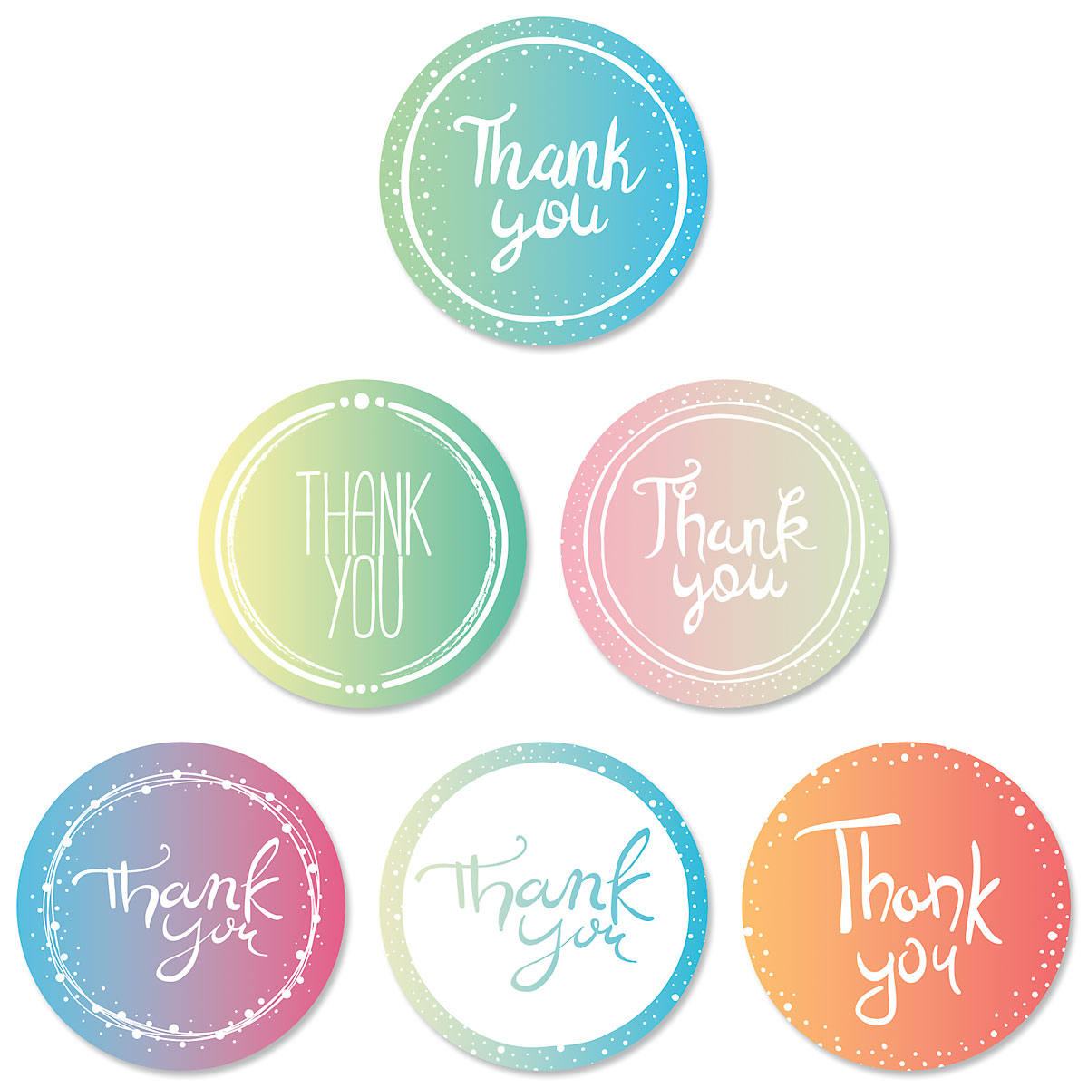 Round of Thanks Envelope Seals | Colorful Images