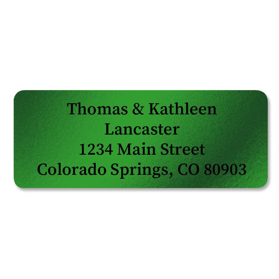 Green Foil Return Address Labels Green