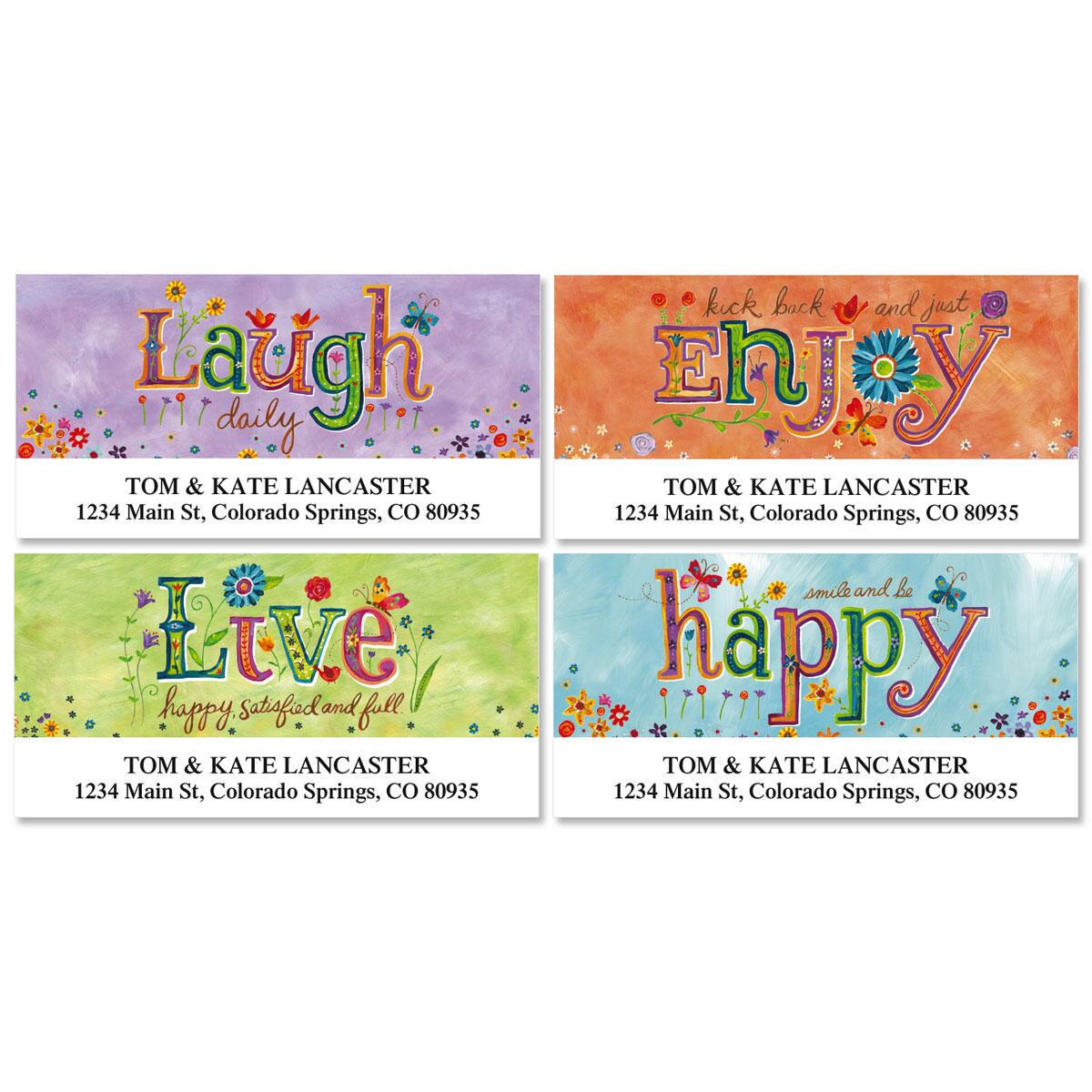 Happy Thoughts Deluxe Return Address Labels | Colorful Images