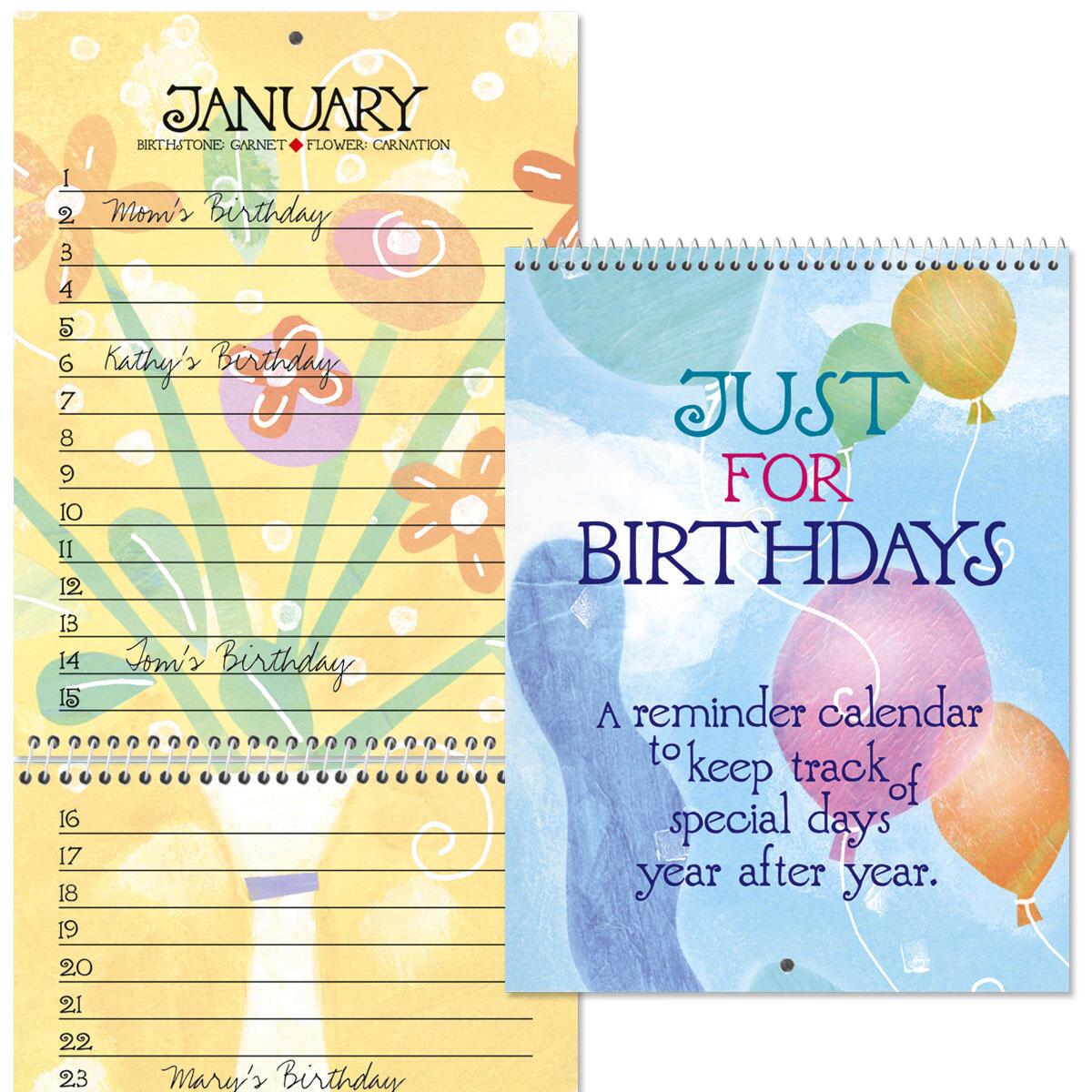 Just For Birthdays Perpetual Calendar Colorful Images