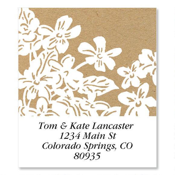 Kraft Flowers Select Return Address Labels 