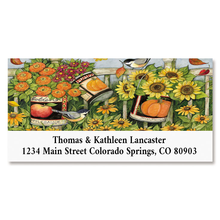 Flower Bucket Deluxe Return Address Labels | Colorful Images