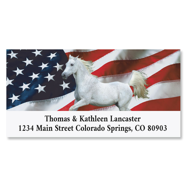 Freedom Horse Deluxe Return Address Labels