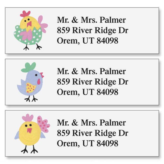 Chick Address Labels Little Chickee Classic Return Address Labels | Colorful Images