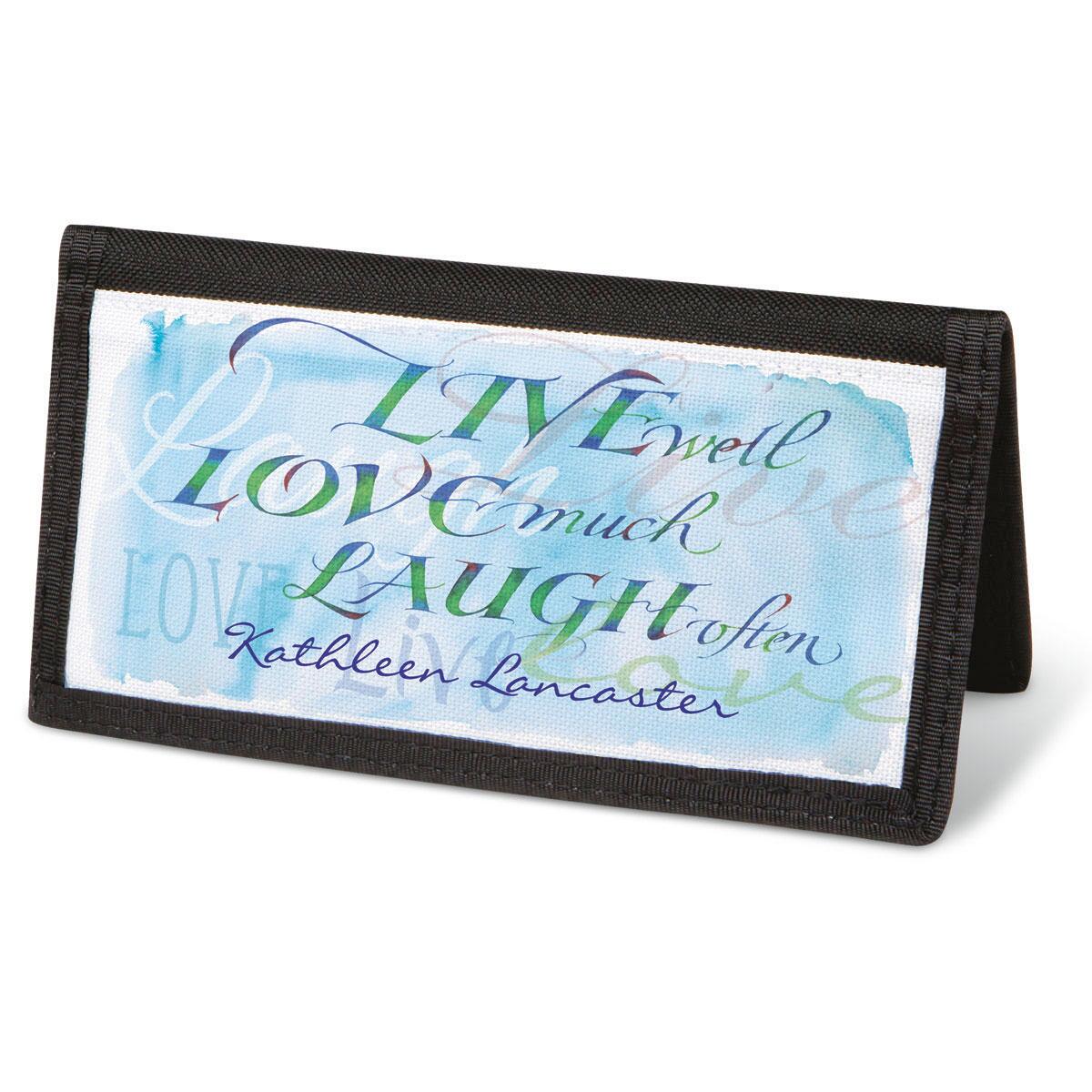 Live, Love, Laugh Checkbook Cover - Personalized