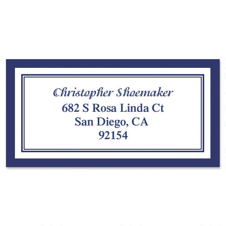 Navy Crisp Border Return Address Labels | Colorful Images