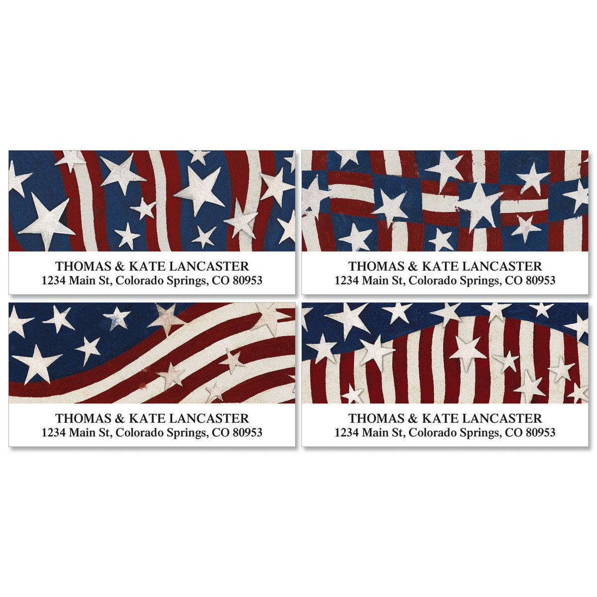 Patriotic Banner Deluxe Return Address Labels (4 Designs)